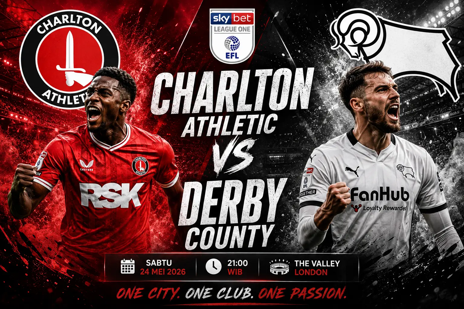 Prediksi Charlton Athletic vs Derby County 2026, Duel Sengit Perebutan Tiga Poin